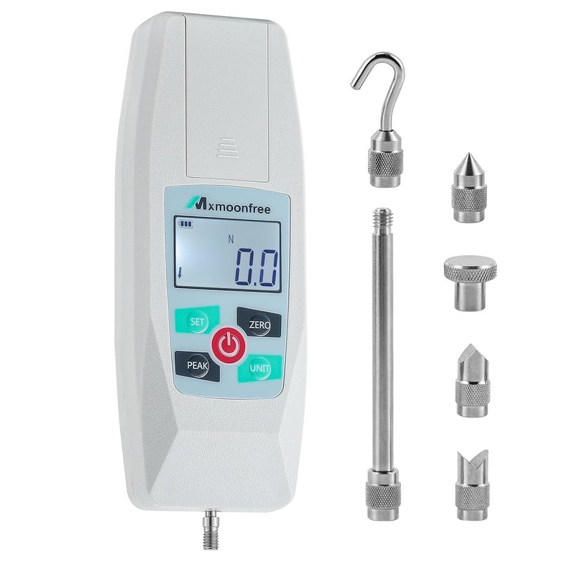 Mxmoonfree Digital Force Gauge 50N Push Pull Gauge Portable Force Meter with Units N/LB/Kg/Oz, Storage Case, Auto Backlit LCD, Auto Power-Off for Compression Tensile Destructive Test KF-50N - Image 1